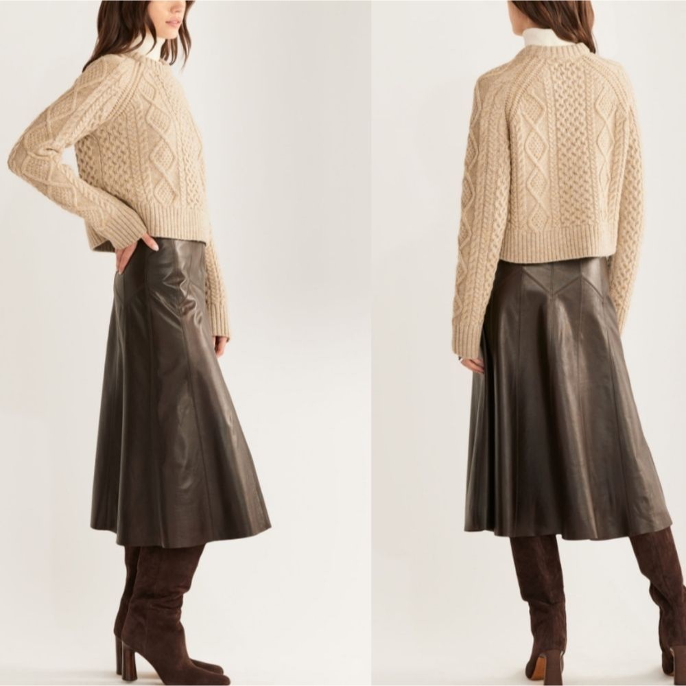 Gaeltarra Pure Wool Cable Knit Crew Neck Jumper Sweater Made in Ireland